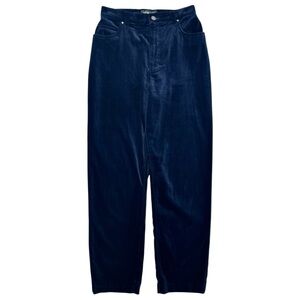 Vintage Versace Jeans Couture Dark Blue Velvet Straight Leg Pants sz 28